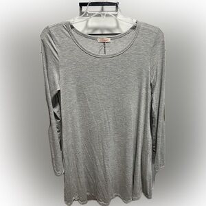 Grey with brown elbows patch tunic